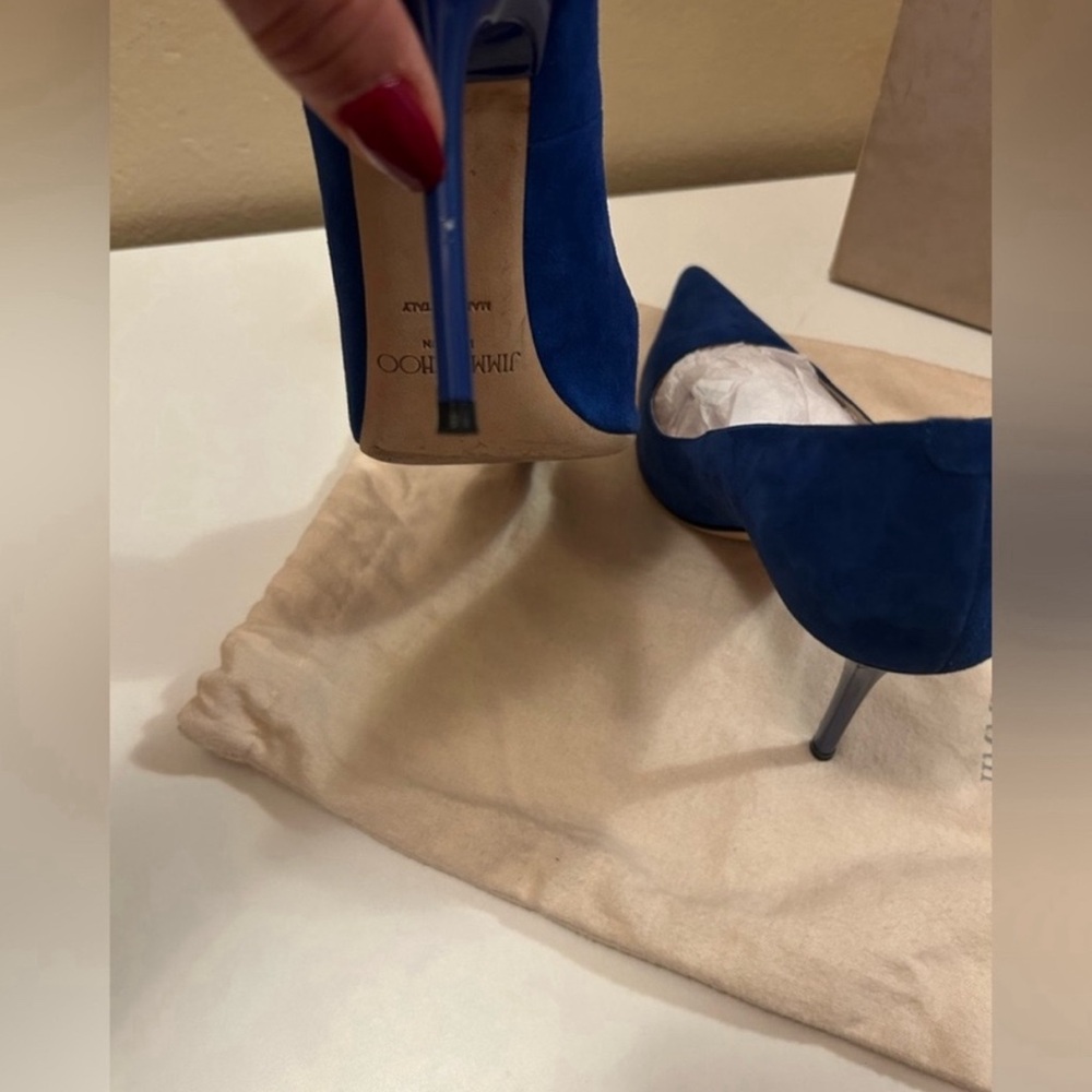 Jimmy Choo Pump in Blue Aegean Suede - Picture 3 of 7